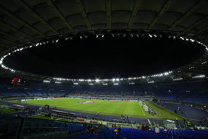 A general view of the Stadio Olimpico in Rome ahead of a UEFA Europa League game between Roma and Ludogorets in November 2022